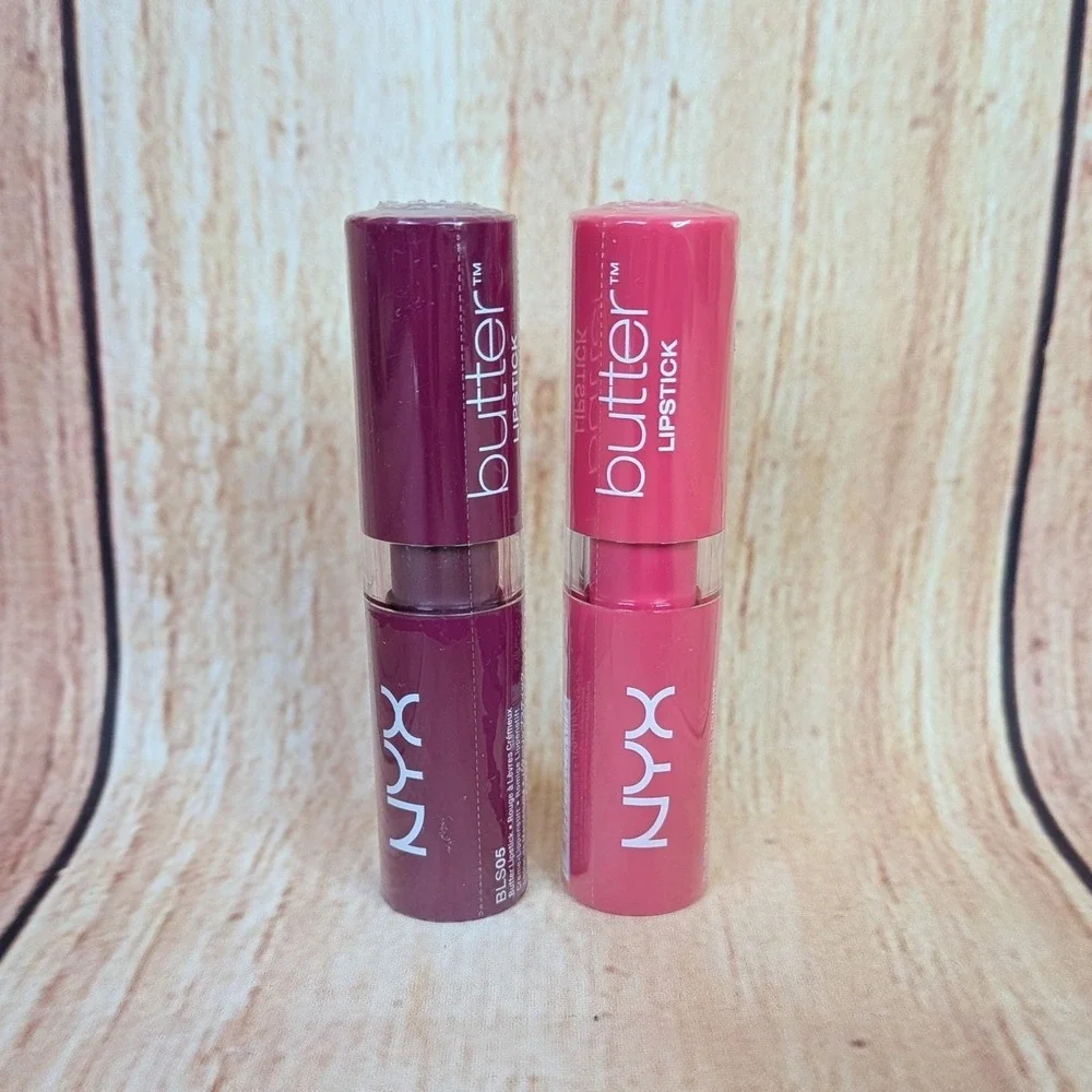 2 PK NYX Butter Lipstick BLS05Thunderstorm BLS33 Hot Nights
